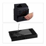 Organizator make-up si bijuterii, 16 compartimente si 8 sertare, acrilic negru, 24 x 14 x 30 cm - imagine 4