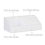 Organizator make-up si bijuterii, 16 compartimente si 8 sertare, acrilic alb, 24 x 14 x 30 cm - imagine 2
