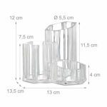 Organizator cosmetice, multifunctional, 3 compartimente, acrilic transparent, 13 x 13,5 x 12 cm - imagine 8