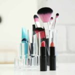 Organizator cosmetice, multifunctional, 3 compartimente, acrilic transparent, 13 x 13,5 x 12 cm - imagine 2
