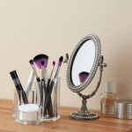 Organizator cosmetice, multifunctional, 3 compartimente, acrilic transparent, 13 x 13,5 x 12 cm - imagine 3