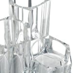 Organizator cosmetice, multifunctional, 3 compartimente, acrilic transparent, 13 x 13,5 x 12 cm - imagine 6