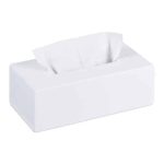 Cutie-suport servetele, din bambus, alb , 7,5 x 24 x 12 cm