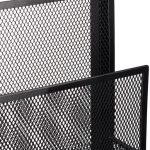 Perie toaleta cu suport hartie, compartiment smartphone, suport stativ, negru/maro, 78 x 18,5 x 18,5 cm - imagine 5