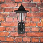 Set 2 lampi solare, senzor de lumina, panou solar, buton on-off, negru, 12 x 17 x 25 cm - imagine 3