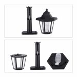 Set 2 lampi solare, senzor de lumina, panou solar, buton on-off, negru, 12 x 17 x 25 cm - imagine 5