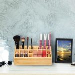 Organizator cosmetice bambus, 24 compartimente, bambus, maro natur, 23 x 9 x 10 cm - imagine 3
