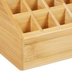 Organizator cosmetice bambus, 24 compartimente, bambus, maro natur, 23 x 9 x 10 cm - imagine 4