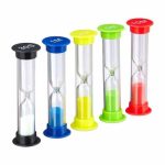 Set 5 clepsidre cu nisip colorat, timpi diferiti, pentru copii, multifunctioanale, multicolor