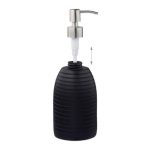 Dispenser-dozator sapun lichid, polirasina, pompa inox, 300 ml, negru, 18 x 8 cm - imagine 4