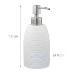 Dispenser-dozator sapun lichid, polirasina, pompa inox, 300 ml, alb, 18 x 8 cm - imagine 3