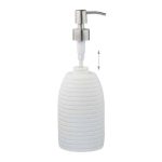 Dispenser-dozator sapun lichid, polirasina, pompa inox, 300 ml, alb, 18 x 8 cm - imagine 4