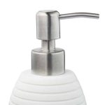 Dispenser-dozator sapun lichid, polirasina, pompa inox, 300 ml, alb, 18 x 8 cm - imagine 5