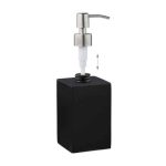Dispenser sapun lichid, polirasina, cap pompa din inox, negru, 300 ml, 17,5 x 7 x 8 cm - imagine 2