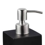 Dispenser sapun lichid, polirasina, cap pompa din inox, negru, 300 ml, 17,5 x 7 x 8 cm - imagine 3