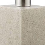 Dispenser sapun lichid, polirasina, cap pompa din inox, crem, 300 ml, 17,5 x 7 x 8 cm - imagine 4