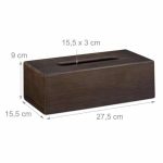 Suport servetele, din bambus, maro inchis, 9 x 27,5 x 15,5 cm - imagine 2