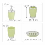 Set accesorii baie, 6 piese, verde/argintiu - imagine 4