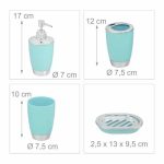 Set accesorii de baie, 6 piese, verde - imagine 4