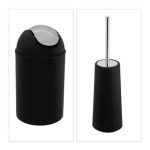 Set accesorii de baie, 6 piese, negru - imagine 8