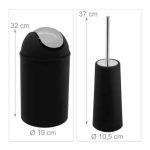 Set accesorii de baie, 6 piese, negru - imagine 3