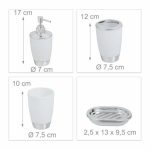 Set accesorii de baie, 6 piese, alb - imagine 4
