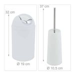 Set accesorii de baie, 6 piese, alb - imagine 5