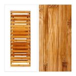 Pantofar tip bancuta, 3 rafturi, bambus, maro natur/alb, 70 x 24.5 x 54.5 cm - imagine 3