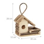 Casuta rustica decorativa suspendata pentru pasari, lemn, 29 x 20 x 12 cm - imagine 6