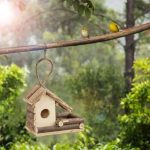 Casuta rustica decorativa suspendata pentru pasari, lemn, 29 x 20 x 12 cm - imagine 4