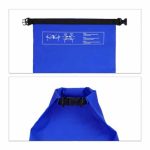 Geanta impermeabila, pentru plaja sau drumetii, rezistenta la praf si umiditate, PVC robust, 20 L, albastru/negru/alb, 25 x 0.5 x 60 cm - imagine 3