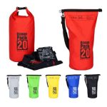Geanta impermeabila, pentru plaja sau drumetii, rezistenta la praf si umiditate, PVC robust, 20 L, rosu/negru, 25 x 0.5 x 60 cm