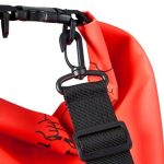 Geanta impermeabila, pentru plaja sau drumetii, rezistenta la praf si umiditate, PVC robust, 20 L, rosu/negru, 25 x 0.5 x 60 cm - imagine 4