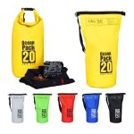 Geanta impermeabila, pentru plaja sau drumetii, rezistenta la praf si umiditate, PVC robust, 20 L, galben/negru, 25 x 0.5 x 60 cm