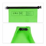 Geanta impermeabila, pentru plaja sau drumetii, rezistenta la praf si umiditate, PVC robust, 20 L, verde/negru, 25 x 0.5 x 60 cm - imagine 3