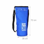Geanta impermeabila, pentru plaja sau drumetii, rezistenta la praf si umiditate, PVC robust, 30 L, albastru/negru/alb, 38 x 0.5 x 72 cm - imagine 2