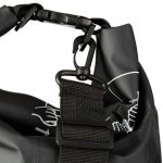 Geanta impermeabila, pentru plaja sau drumetii, rezistenta la praf si umiditate, PVC robust, 30 L, negru/alb, 38 x 0.5 x 72 cm - imagine 5