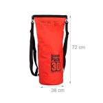 Geanta impermeabila, pentru plaja sau drumetii, rezistenta la praf si umiditate, PVC robust, 30 L, rosu/negru, 38 x 0.5 x 72 cm - imagine 2