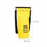 Geanta impermeabila, pentru plaja sau drumetii, rezistenta la praf si umiditate, PVC robust, 30 L, galben/negru, 38 x 0.5 x 72 cm - imagine 2