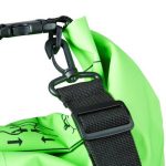Geanta impermeabila, pentru plaja sau drumetii, rezistenta la praf si umiditate, PVC robust, 30 L, verde/negru, 38 x 0.5 x 72 cm - imagine 5
