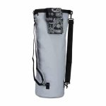 Geanta impermeabila, pentru plaja sau drumetii, rezistenta la praf si umiditate, PVC robust, 30 L, gri/negru, 38 x 0.5 x 72 cm - imagine 8
