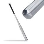 Bata baseball, aluminiu, maner antiderapant, negru/argintiu