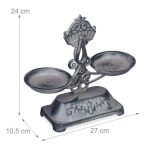 Cantar Rustic decorativ, 3 greutati 13g/27g/51g, fonta, 24 x 27 x 10,5 cm - imagine 4