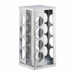 Set 16 recipiente condimente carusel cu suport rotativ din inox,argintiu - imagine 7