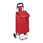 Carucior cumparaturi cu 2 roti, geanta pliabila impermeabila, 28 L, capacitate incarcare 15 kg, rosu, 42 x 28 x 92.5 cm