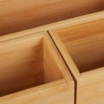 Set organizator de birou, 4 piese, din bambus natural, maro natur - imagine 5