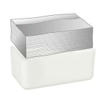 Suport servetele, capac bambus, alb, 10 x 23 x 13 cm - imagine 5