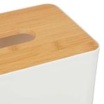 Suport servetele, capac bambus, alb, 10 x 23 x 13 cm - imagine 8