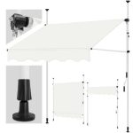 Copertina/marchiza 400 cm, reglabila 200 - 300 cm, protectie UV 50+, rezistenta la intemperii, bej - imagine 2