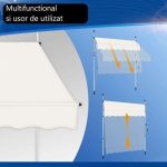 Copertina/marchiza 400 cm, reglabila 200 - 300 cm, protectie UV 50+, rezistenta la intemperii, bej - imagine 4